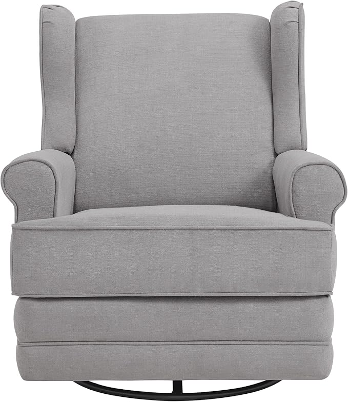 Oxford Baby Teegan Upholstered Swivel Glider & Recliner Nursery Chair, Gray