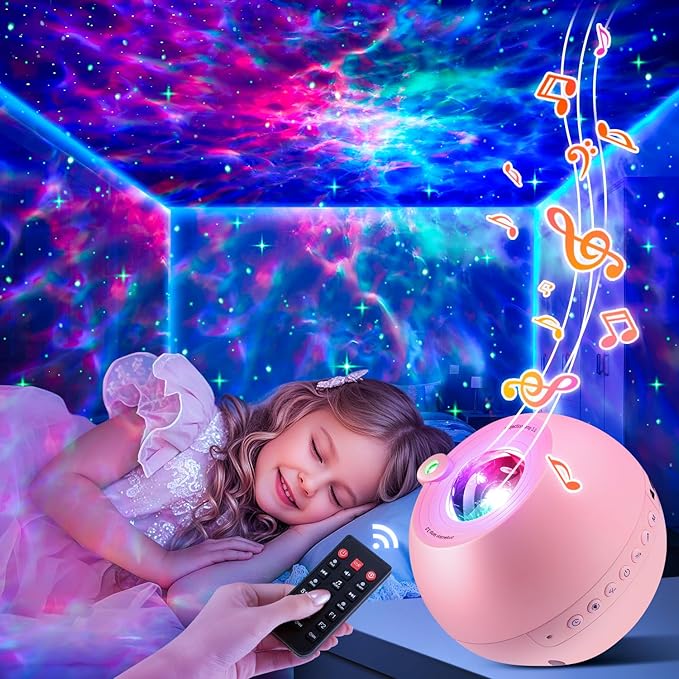 Galaxy Projector for Bedroom, 15 Colors Star Projector Galaxy Light Projector, Bluetooth Speaker Star Night Light Projector for Bedroom, 15 White Noise Nebula Projector, Remote Stars for Ceiling