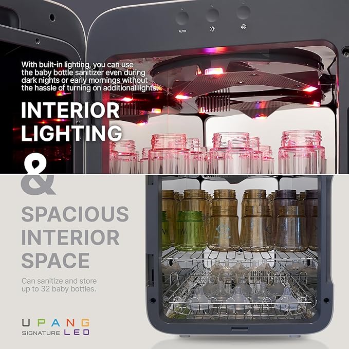 Signature UV LED Waterless Baby Bottle Sanitizer Large Capacity UV All-in-One Household Cleaning Sanitizing (Bianca White)