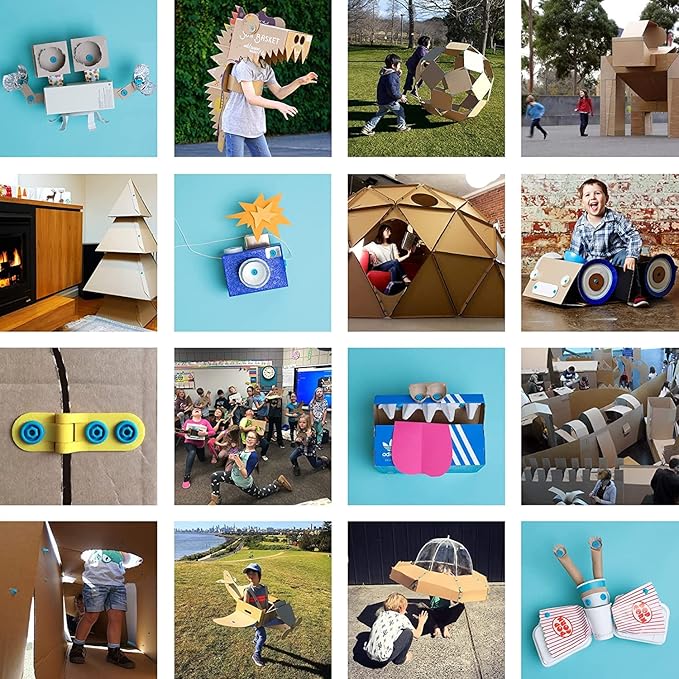 Makedo Invent | Upcycled Cardboard Construction Toolkit in Large Toolbox (360 Pieces) | STEM + STEAM Educational Toys for Classroom Learning | Resuable Tools for Boys and Girls Age 5+