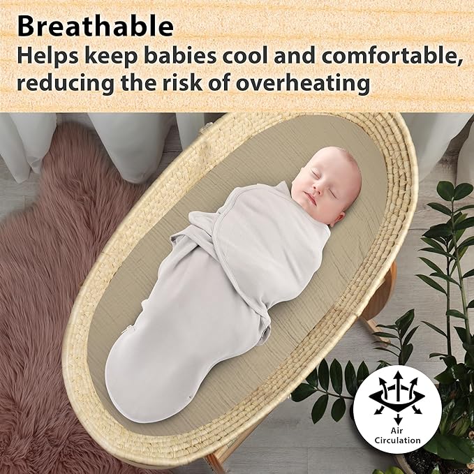 3-Pack Organic Muslin Bassinet Fitted Sheets, Compatible with Halo, Snoo, Graco, Dream On Me, Delta, and Other Standard Size Bassinets - Fits Oval, Hourglass, & Rectangle Shapes (32 x 16 x 4 Inches)