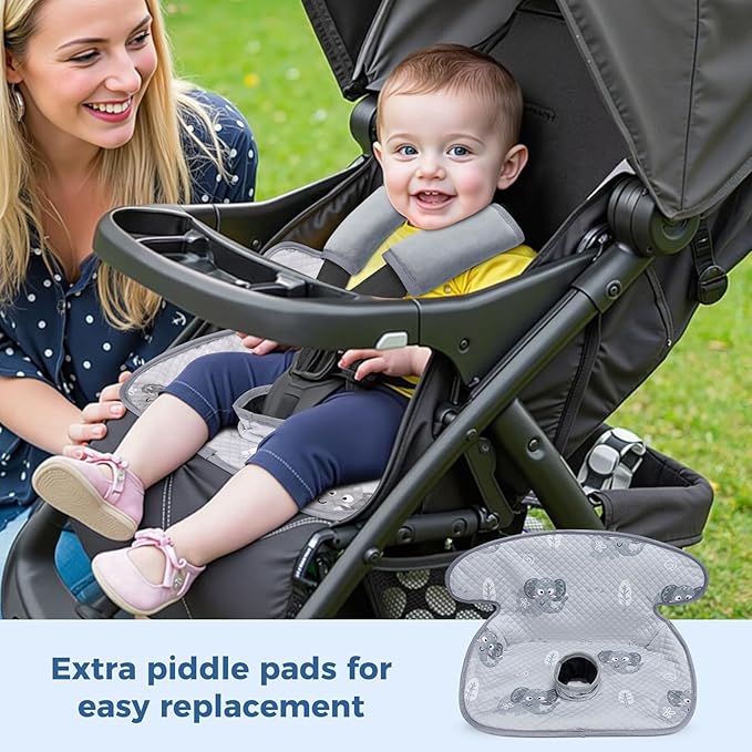 COOLBEBE Car Seat Protector for Potty Training, 2 Pack Dry Waterproof Car Seat Liner Toilet Training with Anti-Slip Backing, Baby Infant Toddler Piddle Pads Cover Pad for Strollers, Carseat (Grey)