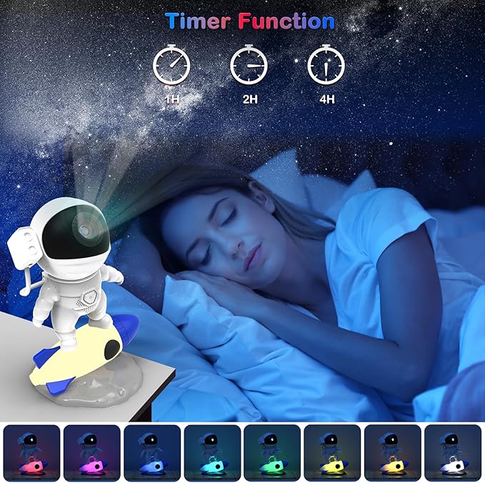 Star Projector, Astronaut Galaxy Projector for Bedroom, 13 in 1 HD Planetarium Projector, 360°Rotating Galaxy Light 9 Colors Night Lights Party Room Decor