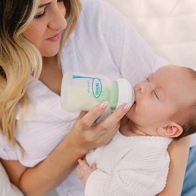 Dr. Brown's Natural Flow Anti-Colic Options+ Wide-Neck Glass Baby Bottle Starter Set with 100% Silicone Glass Bottle Sleeves, Baby Bottle Brush, Prevent Pacifier and Pacifier and Bottle Wipes