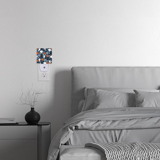 Halloween Night Lights Plug into Wall,Black Cat Ghost Pumpkin Night Light Dusk to Dawn Sensor LED Lamp 0.5W for Boys/Girls/Women/Men Decorations Room 0.5W Sleep Friendly