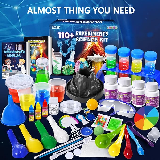 110+ Science Experiments Kits for Kids, Science Projects STEM Activies Toys Gifts for Boys & Girls, Volcano Eruption, Chemistry Set and More Scientist Educational Toys