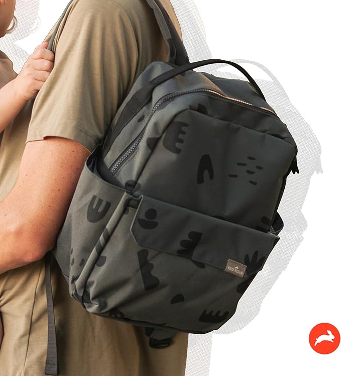 RED ROVR Mini Roo Lightweight Backpack | 6 pockets for everyday essentials (Charcoal Doodle)