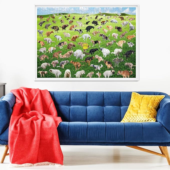 1000 Pieces Puzzles for Adults, Pooping Puppies Puzzle, Dogs Jigsaw Puzzles 1000 Pieces, Funny Gifts for Dog Lovers Friends, Perfect White Elephant Gag Gift, Dog Puzzle as Funny Home Party Decorations