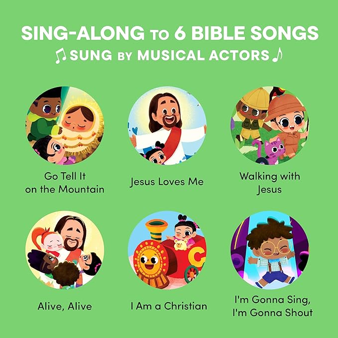 Jesus Loves Me Christian Sound Books for Kids - 6 Bible Songs - Christening, Baptism Gifts for Boys and Girls - Religious Toys, Interactive Music Books for Toddlers - Baby Dedication