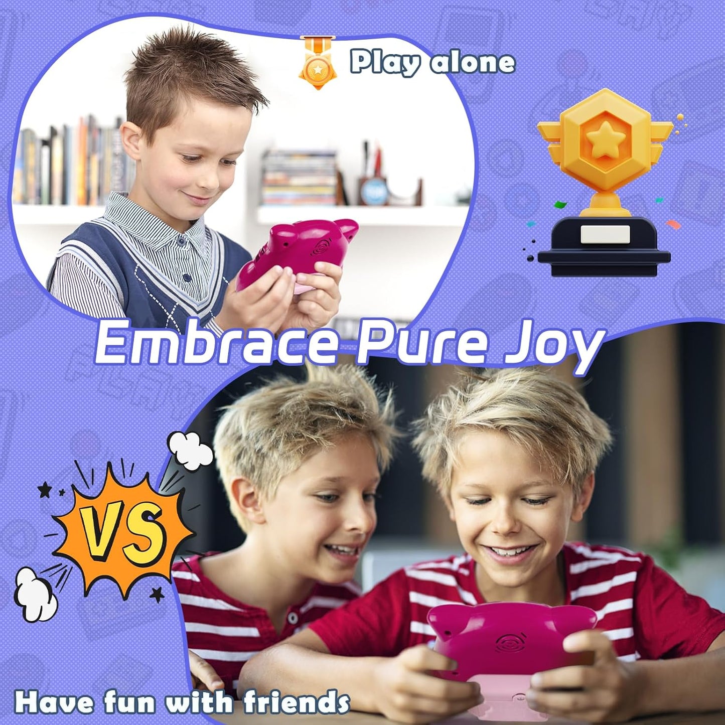 Pop It Game Light Up Fidget Toys, Handheld Games for Kids, Quick Push Bubbles Game Console, Autism Sensory Toys Birthday Gifts for Girls Kids Teens Adults(RED)