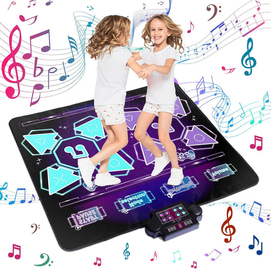 Double Dance Mat Ideas for Dance Challenge Palymat, Optional Single & Double Player Game Modes, Built-in Music, Three Levels of Difficulty Toys Gift for Ages 3-12 (Special Edition)