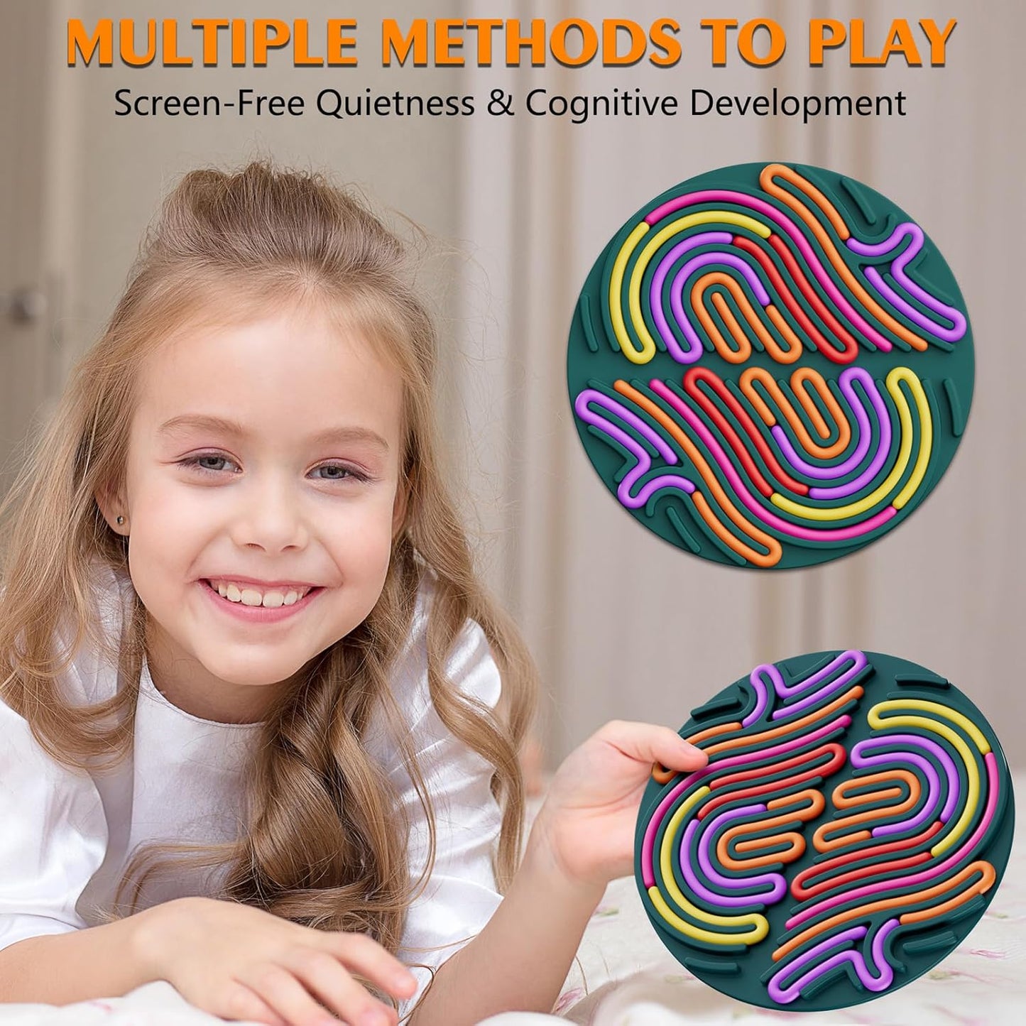 Sensory Fidget Toys for Kids Toddler Boys ,Sensory Activity Board for Stress Anxiety Autistic ADHD, Calm Down Travel Airplane Essentials Toys for 3+ Year Old, Stuffers Gifts for Teens Girls