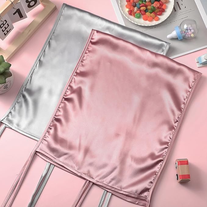 Hosuly 2 Pcs Satin Bassinet Sheet Baby Hair Soft Silk Feeling Sheet Baby Bassinet for Rectangle Cradle Pad Mattress Boys Girls Newborn Infant(Pink, Gray)