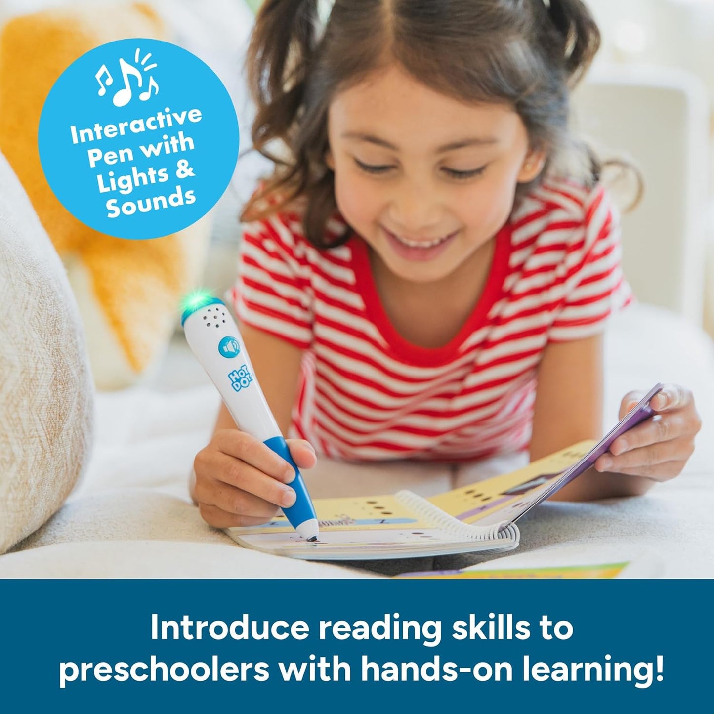 Educational Insights Hot Dots Preschool Reading Set - Preschool Workbooks with Interactive Pen, Homeschool Learning Activities, Learn to Read Activity Books for Kids Ages 4+