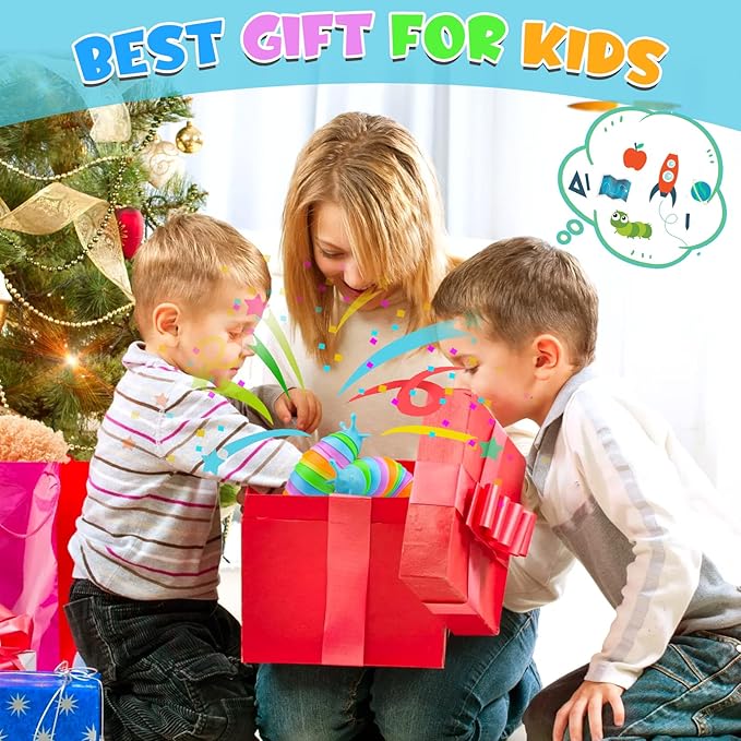 Cevioce Sensory Slug Fidget Toys,Fidget Slug Toys for Adults & Kids Party Favors,1 PC Cute Autism Sensory Toys for Autistic Children,Toddler Christmas Stocking StuffersTravel Toys for 3+