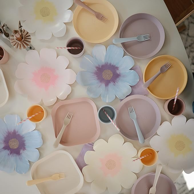 mushie Flatware Fork and Spoon Set for Toddlers | Made in Denmark (Vanilla)