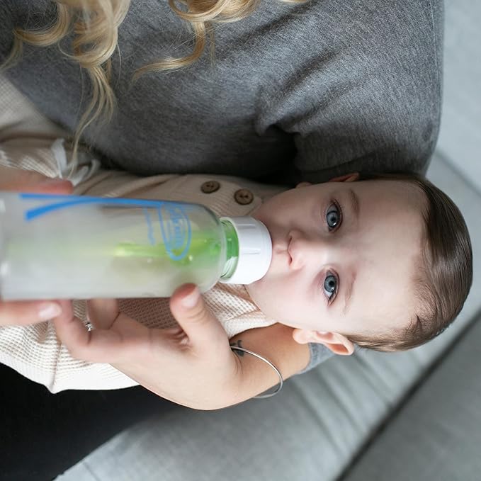 Dr. Brown's Anti-Colic Options+ Narrow Glass Baby Bottles with Silicone Sleeves, Blue, Glow, Mint, BPA-Free, 8 oz/250 mL, 0m+, 3-Pack