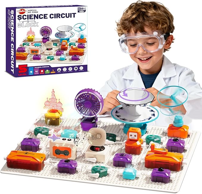 VATOS Science Circuit for Kids, 68PCS Electronics Exploration Kit with 450+ Projects, Rotational Imaging, Sound Recording & Playback, STEM Educational Toy for Boys Girls Ages 6+