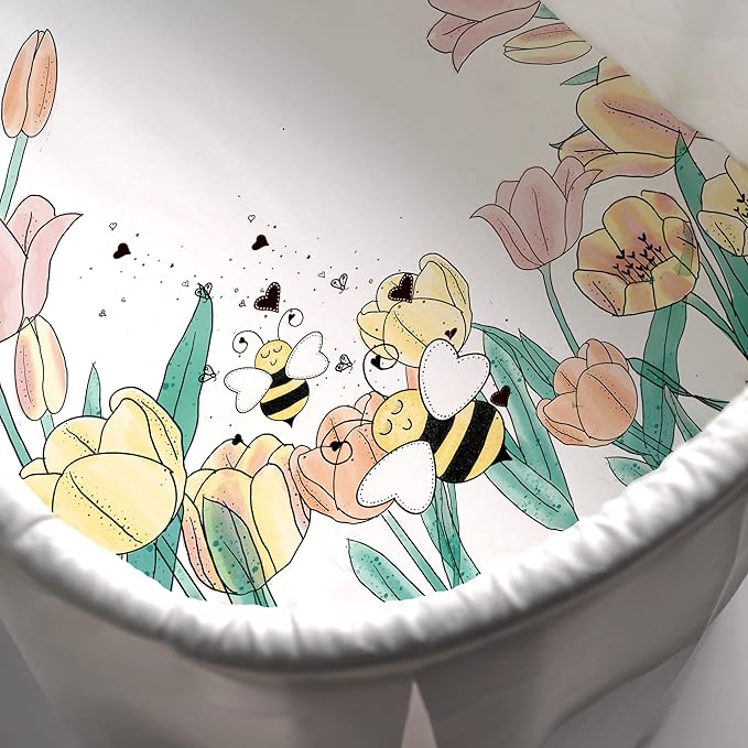 JumpOff Jo - Hypoallergenic Fitted Bassinet Sheet for Baby Boys & Girls - Rectangular, Hourglass & Oval Crib Compatible, Soft, Breathable, Machine Washable - Tulip Fields