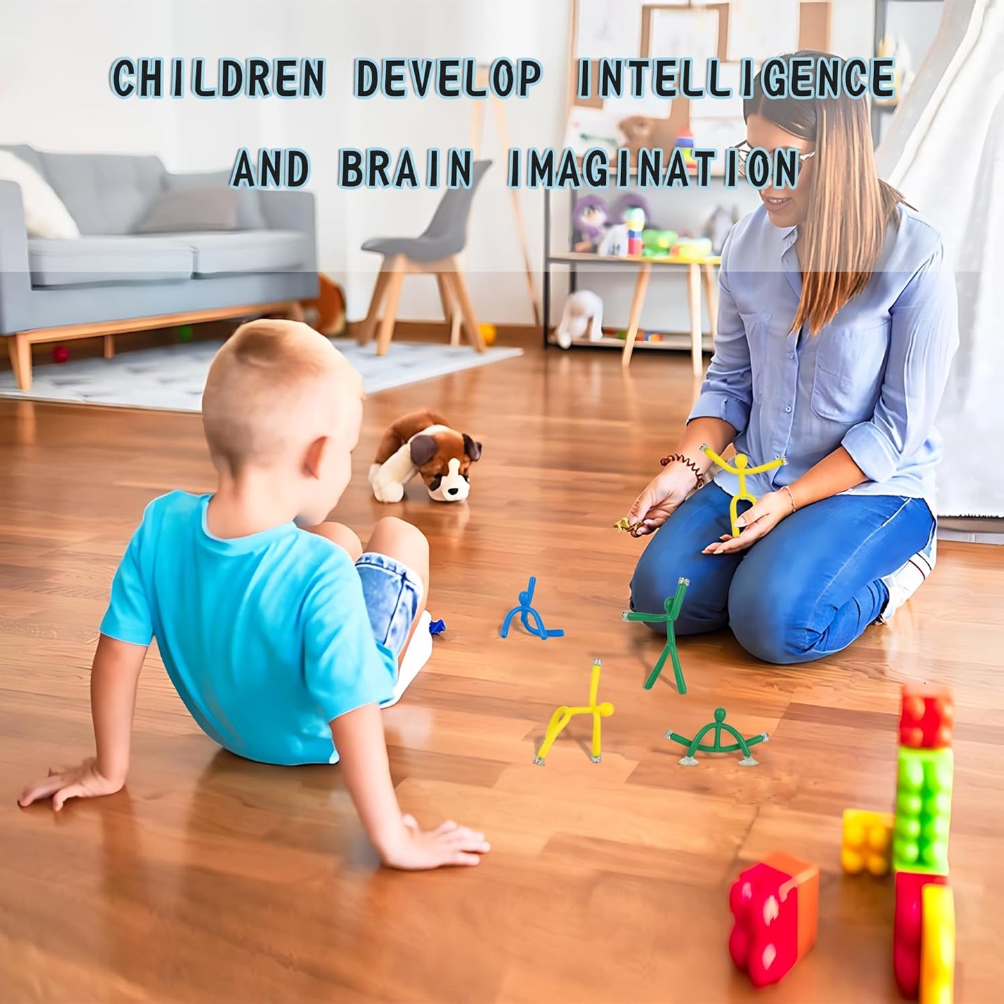 Funny Magnetic Men Toy Sets, Novelty Fidget Toys for Kids Adults, Colorful Shape-Changing Suction Cup Toys, Multipurpose Toys for Stress Relief, Travel, Office Desk, Fridge (Green)