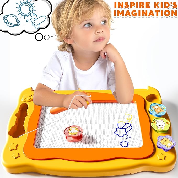 Large Magnetic Drawing Board Toddler Toys for 3 4 5 6 Year Old Kids Girls Boys, Doodle Board Montessori Preschool Educational Travel Toys Gifts for 3 4 5 6 Year Old Etch Sketch Erasable Writing Pad