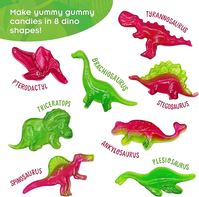 Thames & Kosmos Dinosaur Gummy Candy Lab, Tasty Labs STEM Experiment Kit, Make Your Own Dinosaur-Shaped Gummies, Explore Chemistry in Cooking, Safe to Eat, Ages 6+, Made in USA