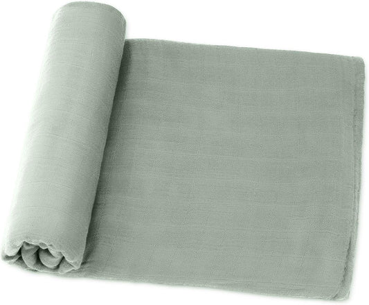 Comfy Cubs Muslin Swaddle Blankets Pack of 1 - 47 x 47 Inch Soft Cotton Baby Blanket Set, Large Multipurpose Wraps for Newborns - Self-Soothing Swaddles for Newborns - Fern