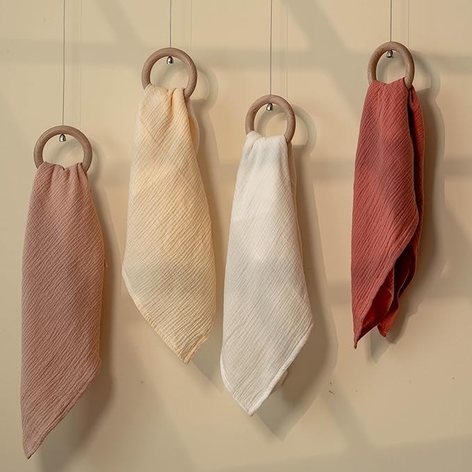 Muslin Receiving Blankets, Neutral Blanket Swaddling for Newborn Boys and Girls, 5 Pack Breathable and Skin-Friendly Swaddle Wrap for Infant Baby (Sweet Colors)