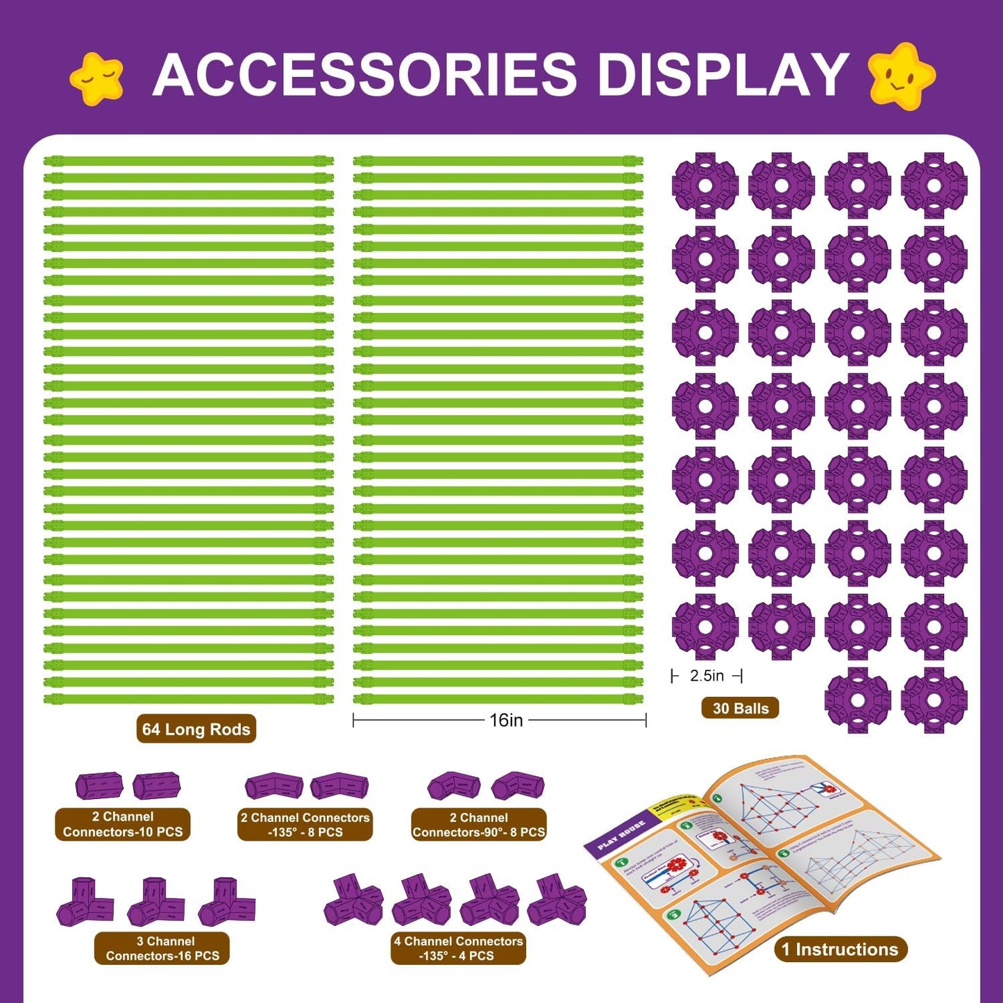 Fort Building Kit for Kids,STEM Construction Toys, Educational Gift for 3 4 5 6 7 8 9 10 11 12 Years Old Boys and Girls,Ultimate Creative Set for Indoor & Outdoors Activity,140 Pcs,Purple