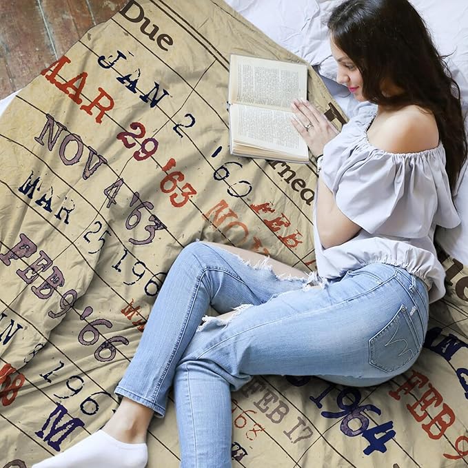 Reading Blanket Gifts for Book Lovers, Book Gift for Women, Book Blanket 60"x 50" Librarian Gifts Birthday Christmas Thanksgiving Gift for Women