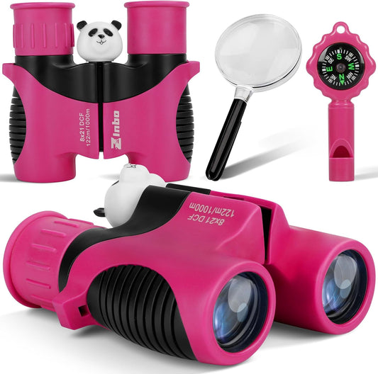 Binoculars for Kids, Toys for 3-12 Year Old Girls and Boys, Bird Watching Hiking 4 5 6 7 8 9 Year Old Girl Boy Christmas Birthday Gifts, Outdoor Toys for Kid Set with Magnifying Glass & Compass