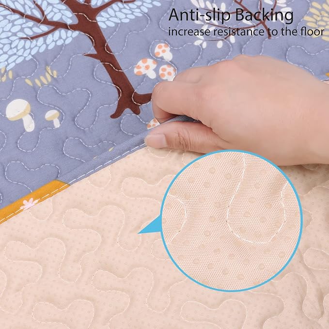 Washable Baby Play Mat Portable Playmat for Babies 63x43”, Foldable Toddler Playpen Non-Slip Baby Tummy Time Mat, Soft Floor Play Mats for Infants Extra Large Crawling
