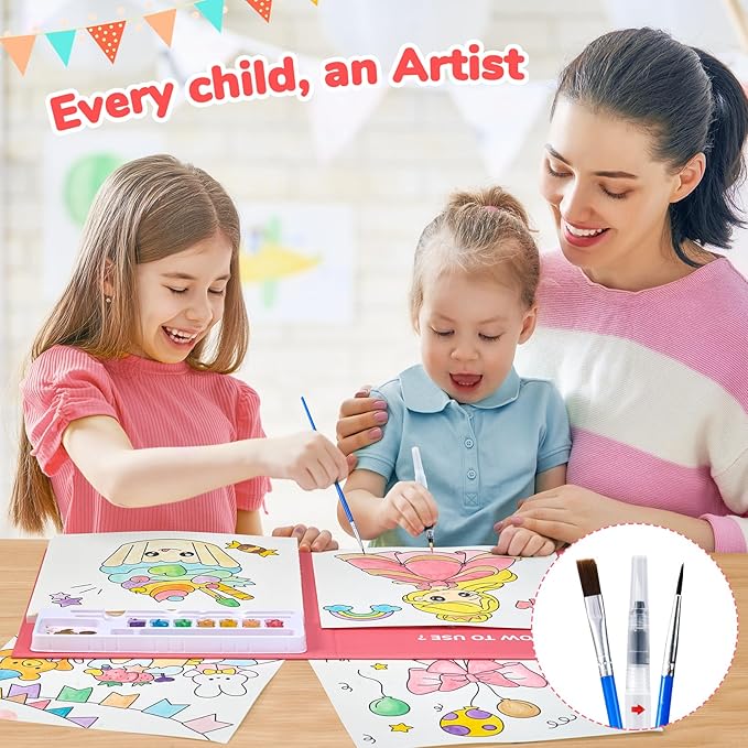 JoyCat Paint with Water Coloring Books for Toddlers, Watercolor Painting Sets for Kids Ages 3-5 4-8, Arts and Crafts Drawing Activities Toy Birthday Gift for Boys Girls (Party)