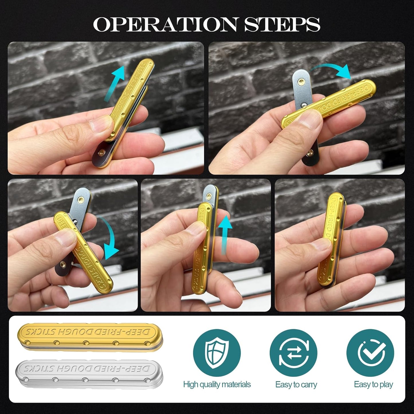 Metal Fidget Slider- EDC Slider Fidget Toys for Adults,Fidget Spinner Toys, Sensory Toys Anxiety Stress Relief Desk Toys Gifts for Boyfriend and Friends(Silver)