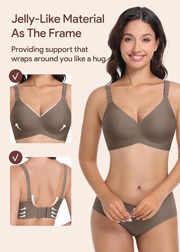 Maternity Nursing Bras Wireless Seamless Ultra-Soft Comfort for Breastfeeding Pregnancy Easy One-Handed Access Sleep Bra