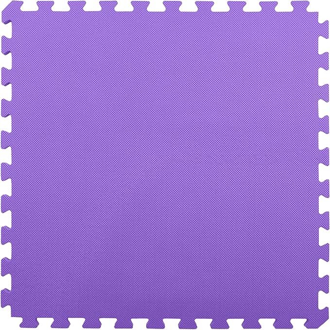 FlooringInc's 1/2" Soft Non-Toxic Baby Play Mat, Toddler Playmat, Colorful Puzzle PlayMat, Floor Mats for Kids & Babies, EVA Foam Interlocking Tiles for Nursery & Playroom | Purple, 35 Tiles, 140 SqFt