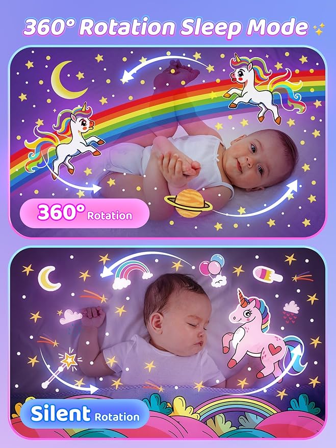 Carousel Night Light for Kids, 15 Music+15 Films+315 Colors Star Projector for Kids Night Light Projector,360°+Remote+1200mah Star Lights for Ceiling,Unicorn Toys for Girls Room Decor Christmas Gifts