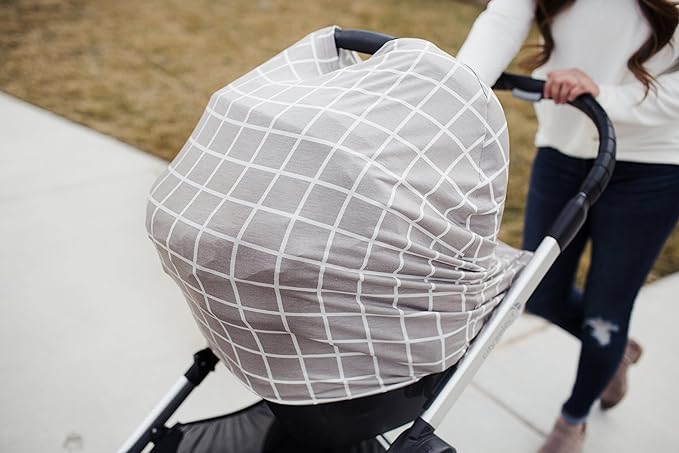 Baby Car Seat Cover Canopy and Nursing Cover Multi-Use Stretchy 5 in 1 Gift Midway by Copper Pearl