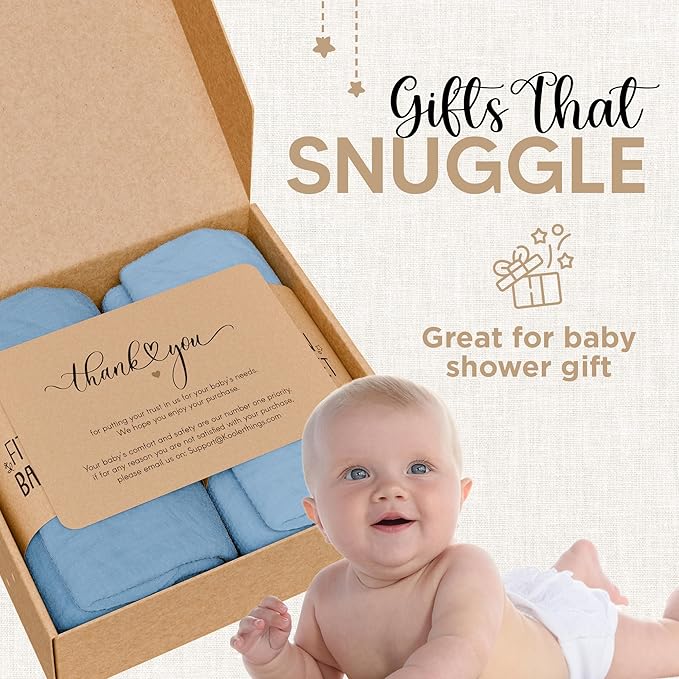 Bassinet Fitted Sheets - Compatible with SNOO Happiest Baby Oval Bassinet | 100% Organic Muslin Cotton - Light Blue + Dark Blue | 30x16 (2 Pack)