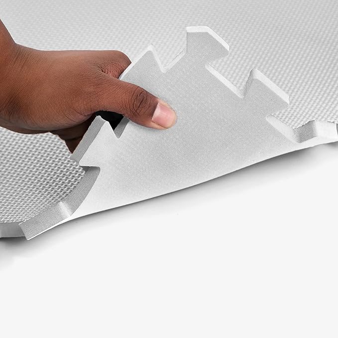 Flooring Inc's 1/2" Soft Non-Toxic Baby Play Mat, Toddler Playmat, Colorful Puzzle PlayMat, Floor Mats for Kids & Babies, EVA Foam Interlocking Tiles for Nursery & Playroom | White, 35 Tiles, 140 SqFt