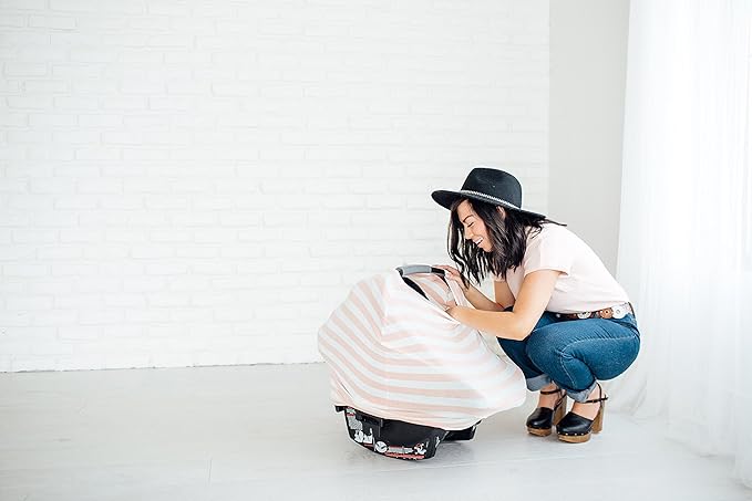 Copper Pearl Multi-Use Cover: Car Seat, Nursing, and Stroller Cover for Sun - Stretchy Fabric, All-Season Use, Stylish Designs, Easy Access for Moms - Holland