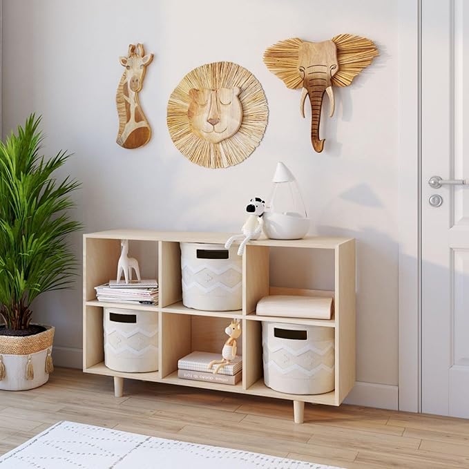 Crane Baby Handmade Wooden Safari Wall Decor, Wood Animal Wall Art for Nursery and Gender Neutral Safari Room Decor, Giraffe, 21" x 8"