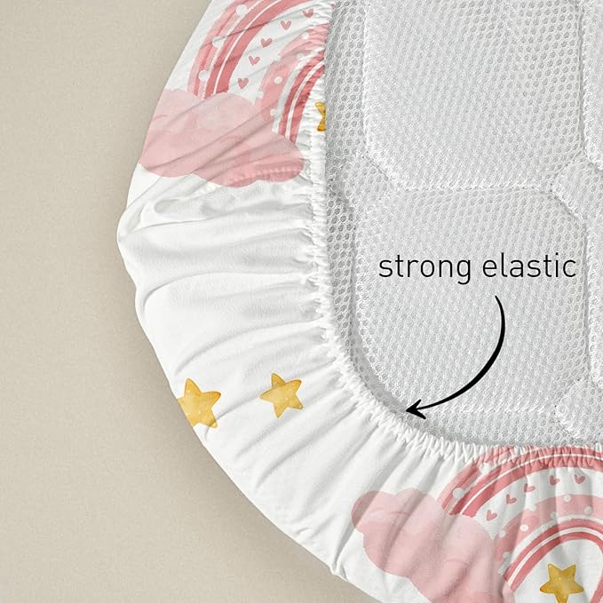 Soarwg Kids Bassinet Sheets 4 Pack, Bassinet Sheets for Baby Boy and Girl, Bassinet Sheet Neutral, Fit for Rectangle, Round, Oval, Hourglass Mattress, Flexible for Different Bassinet Pad/Mattress