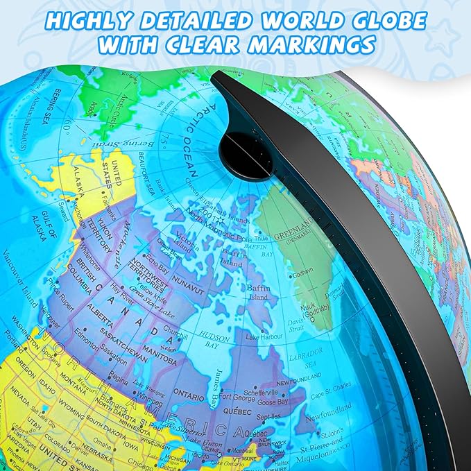 13" Globe for Children & Adults, Interactive World Globe for Kids with HD Waterproof & Writable Surface, Educational STEM Learning Toy, Classroom Teaching Gift
