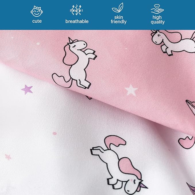 Girl Crib Sheets 2-Pack, Fitted 52'' x 28'' for Standard Crib & Toddler Mattress, Soft and Breathable Material, Neutral & Pink