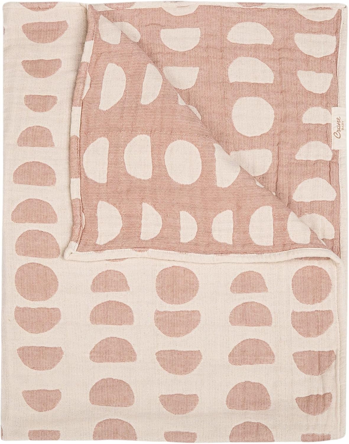 Crane Baby Moon Phase Cotton Baby Blanket 30” x 40”, Soft Cotton Muslin Nursery and Stroller Blanket for Boys and Girls, Neutral Baby Gift