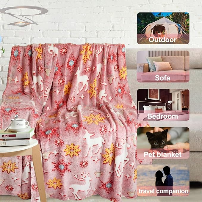 Christmas Blankets & Throws - Soft Red Throw for Kids/Girls/Boys/Women, 40"x60" Birthday Gift