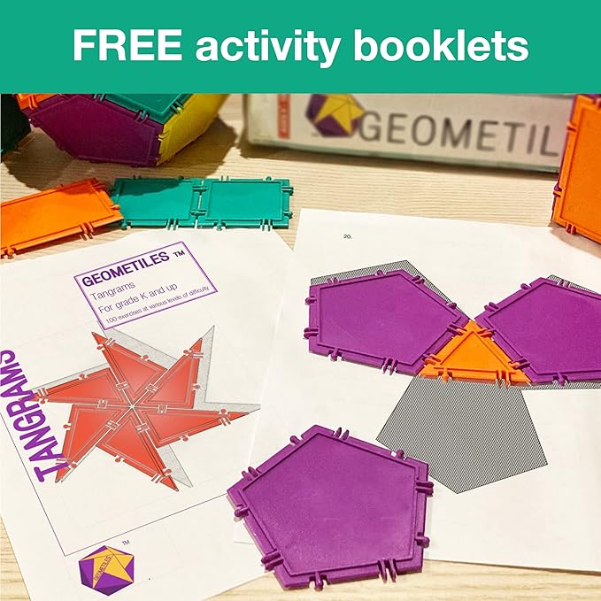 3D Building Set for Learning Math, Includes Many Online Activities, 32-pc, Made in USA (Pentagon/Triangle)