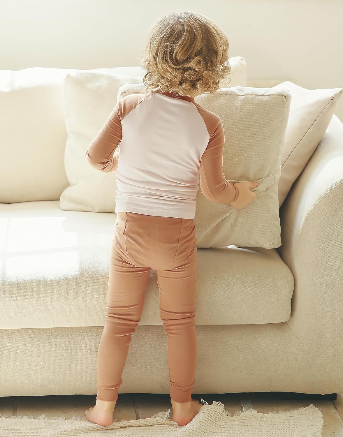 VAENAIT 6M-12Y Toddler Toddler Kids Toddler Girls Boys Soft Comfy Modal Tencel Solid Raglan Sleepwear Pajamas Pjs 2pcs Set