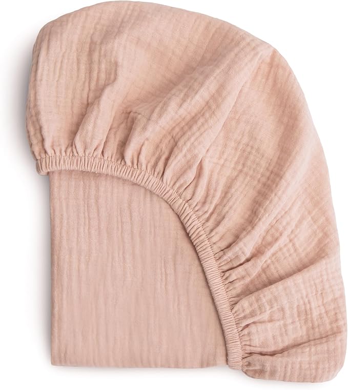 mushie Stretchy & Soft Bassinet Crib Sheet | Fitted 16" x 30" (Blush)
